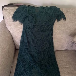Remarkable Forest Green Lace Dress
